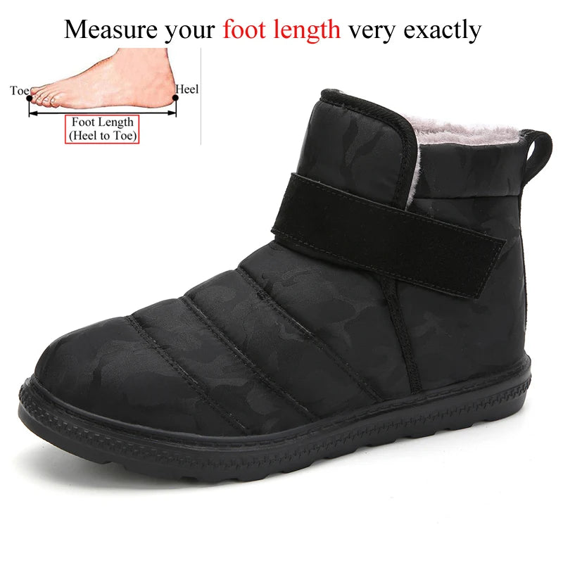 Winter Ankle Waterproof Lightweight Snow Boots Men Plush Warm Shoes Snowboots Botines Hombre Bottine Size 35~48