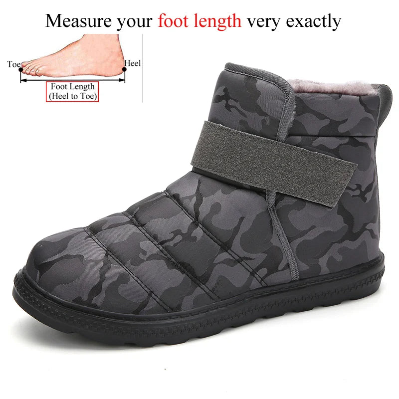 Winter Ankle Waterproof Lightweight Snow Boots Men Plush Warm Shoes Snowboots Botines Hombre Bottine Size 35~48